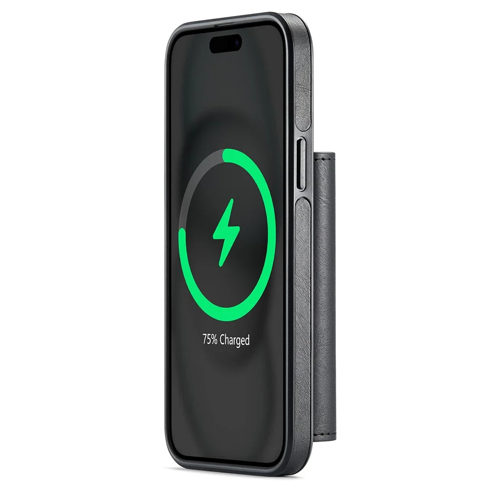 MAGKING K2 Series For iPhone 15 Case Compatible with MagSafe PC+TPU+PU Phone Cover - Black - 3