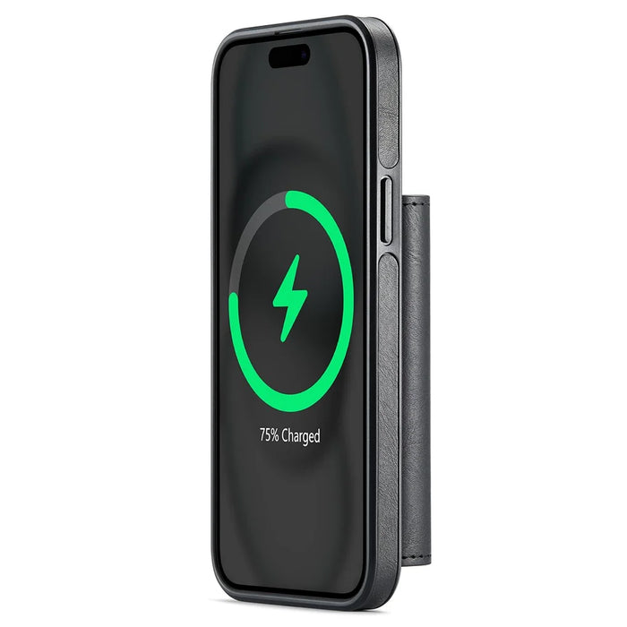 MAGKING K2 Series For iPhone 15 Case Compatible with MagSafe PC+TPU+PU Phone Cover - Black - 3