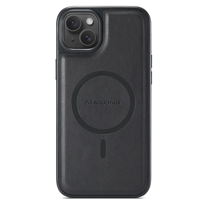 MAGKING K2 Series For iPhone 15 Case Compatible with MagSafe PC+TPU+PU Phone Cover - Black - 4