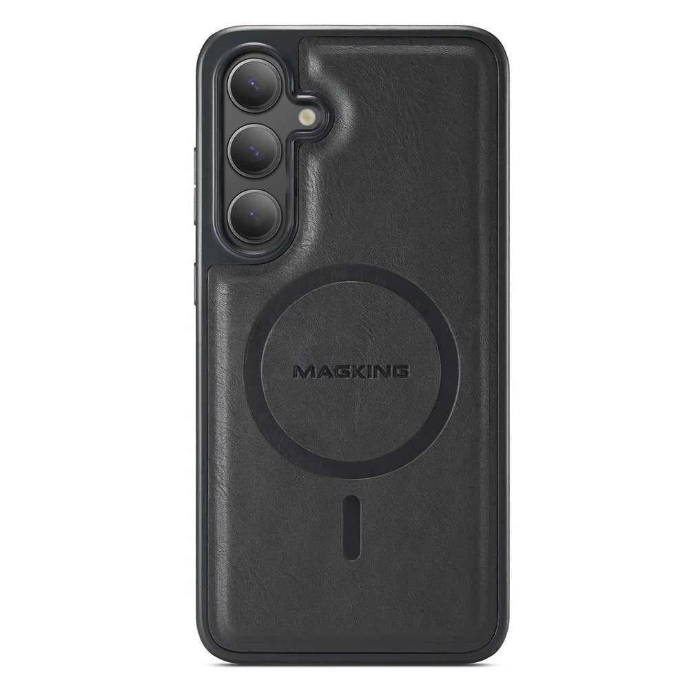 MAGKING K2 Series For Samsung Galaxy S24+ Magnetic Case PC+TPU+PU Phone Cover - Black - 4