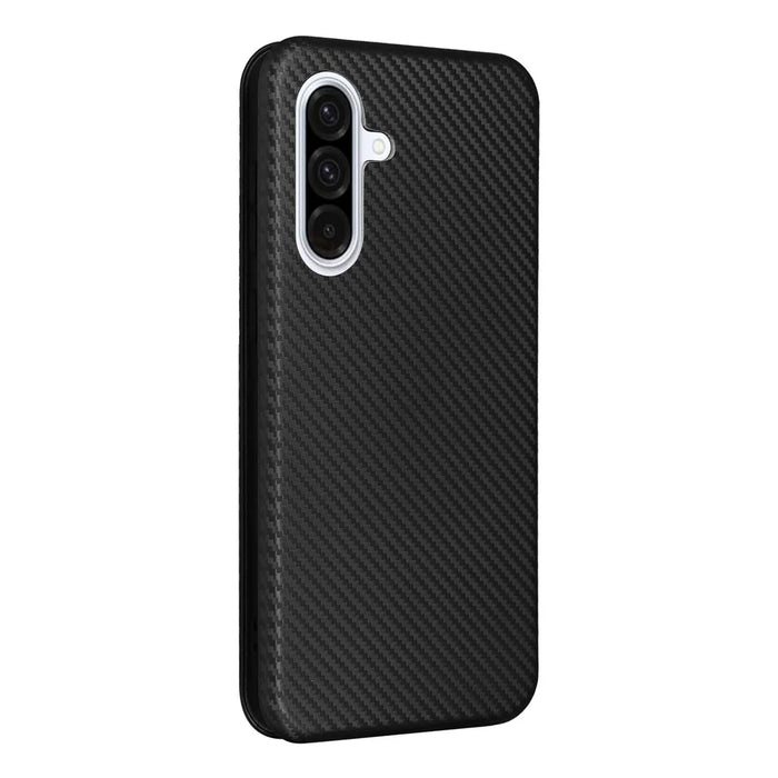 For Samsung Galaxy A36 5G Case Carbon Fiber Texture Drop-Proof PU Leather Phone Cover - Black - 6