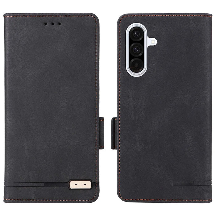 For Samsung Galaxy A36 5G Case Leather Wallet Flip Phone Cover with Hardware Decor - Black - 1
