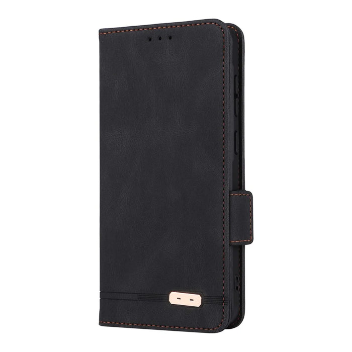For Samsung Galaxy A36 5G Case Leather Wallet Flip Phone Cover with Hardware Decor - Black - 6