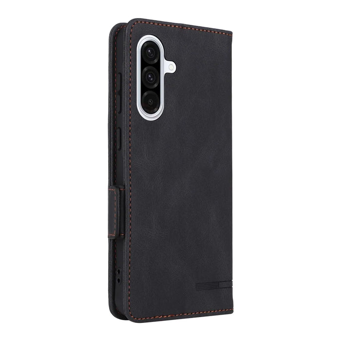 For Samsung Galaxy A36 5G Case Leather Wallet Flip Phone Cover with Hardware Decor - Black - 7