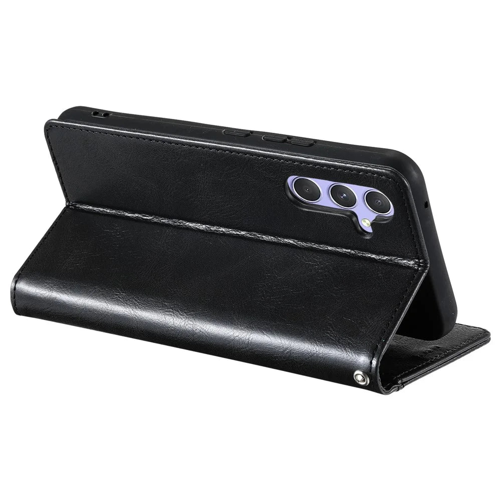 013 Style For Samsung Galaxy A36 5G Case PU Leather Anti-Fall Phone Cover with 6 Card Slots - Black - 4