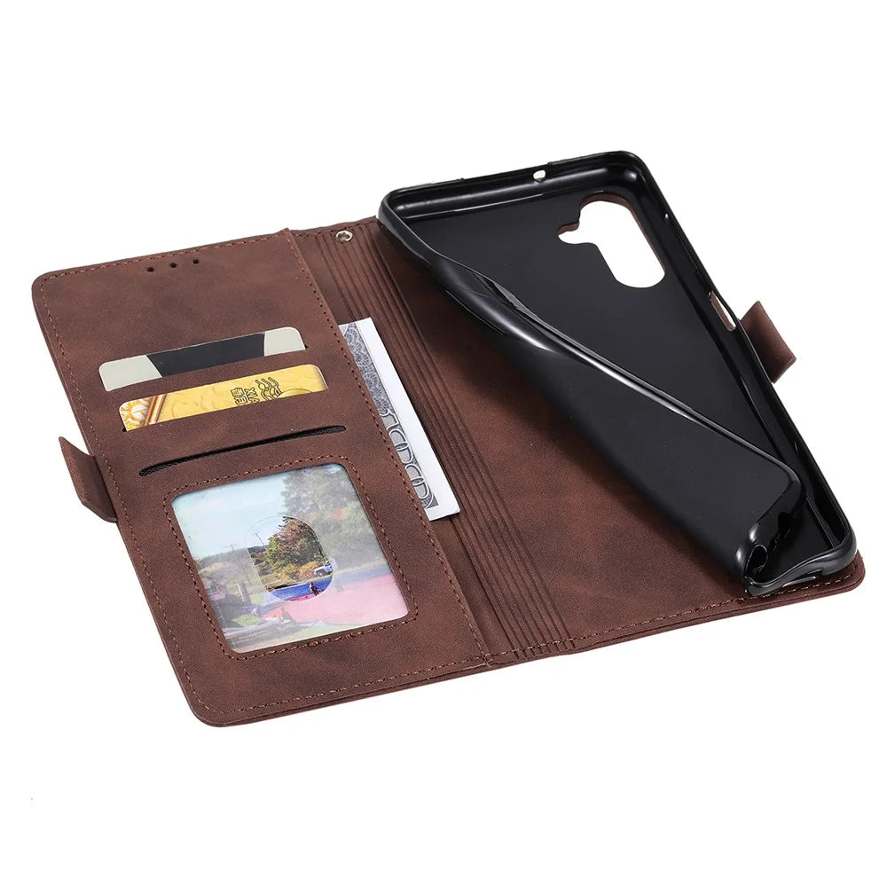 For Samsung Galaxy A36 5G Wallet Case RFID Blocking Stand Leather Phone Cover - Brown - 4