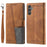 TTUDRCH Style 004 For Samsung Galaxy A36 5G Leather Case RFID Blocking Wallet Stand Phone Cover with Strap - Brown - 1