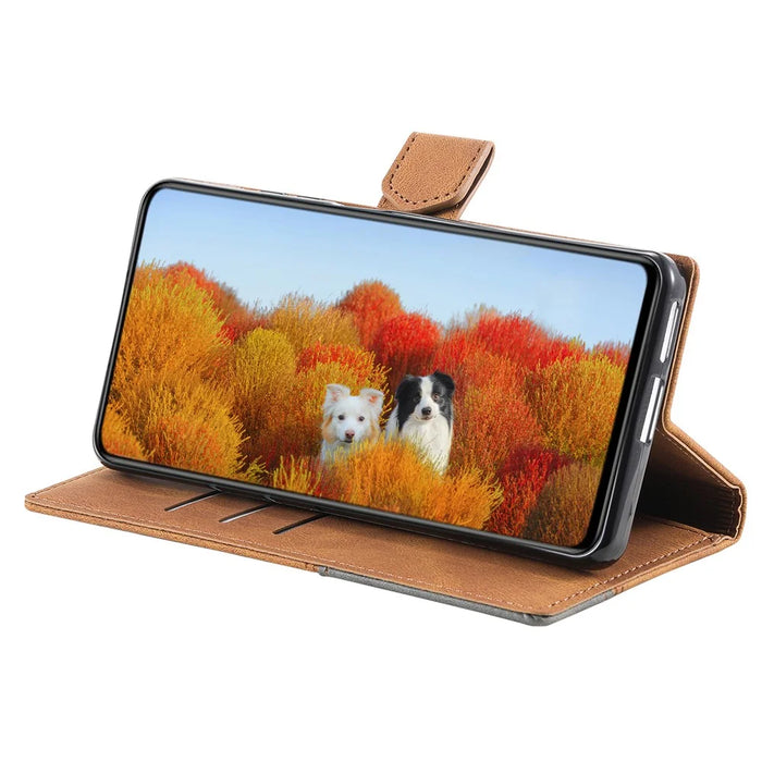 TTUDRCH Style 004 For Samsung Galaxy A36 5G Leather Case RFID Blocking Wallet Stand Phone Cover with Strap - Brown - 3