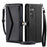 For Samsung Galaxy A36 5G Leather Case Wallet Stand Phone Cover with Straps - Black - 1