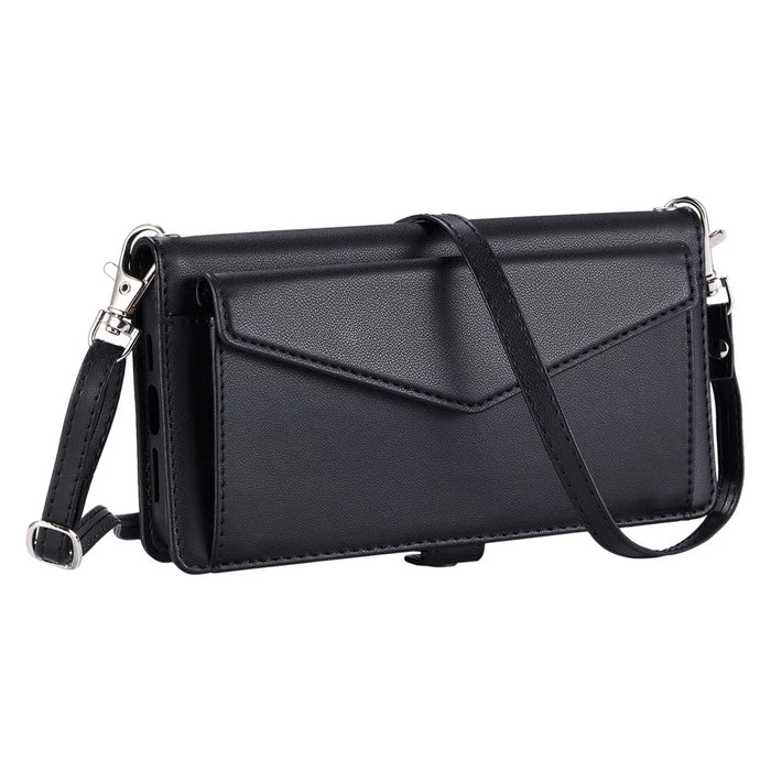 For Samsung Galaxy A36 5G Leather Case Wallet Stand Phone Cover with Straps - Black - 7