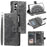 Style 006 For Samsung Galaxy A36 5G Wallet Case PU Leather Phone Cover Mandala Flower Pattern - Grey - 1