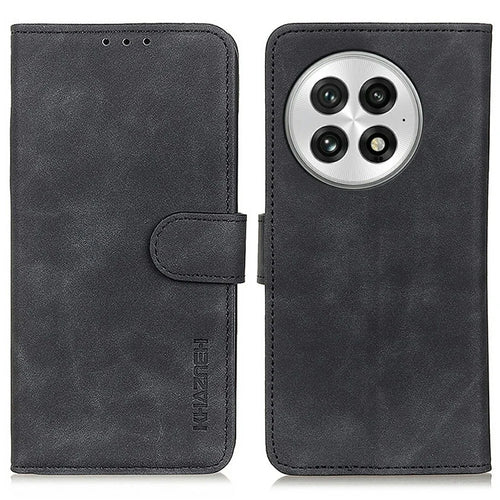 KHAZNEH For OnePlus 13 Case PU Leather Retro Texture Phone Cover - Black - 1