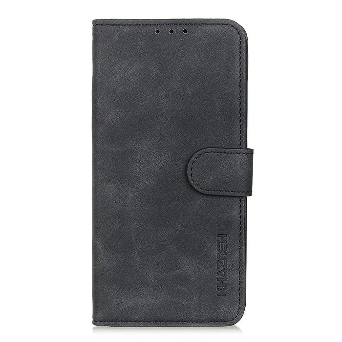 KHAZNEH For Google Pixel 9a Case PU Leather Retro Texture Phone Cover - Black - 7