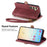 For Samsung Galaxy S25+ Zipper Wallet Case Geometry Lines Leather Phone Cover with Strap - Red - 4