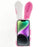 For iPhone 14 Pro Max Anti-fall Soft Handmade Fluffy Furry Bunny TPU Shell Cute Rabbit Protective Case - Rose - 2