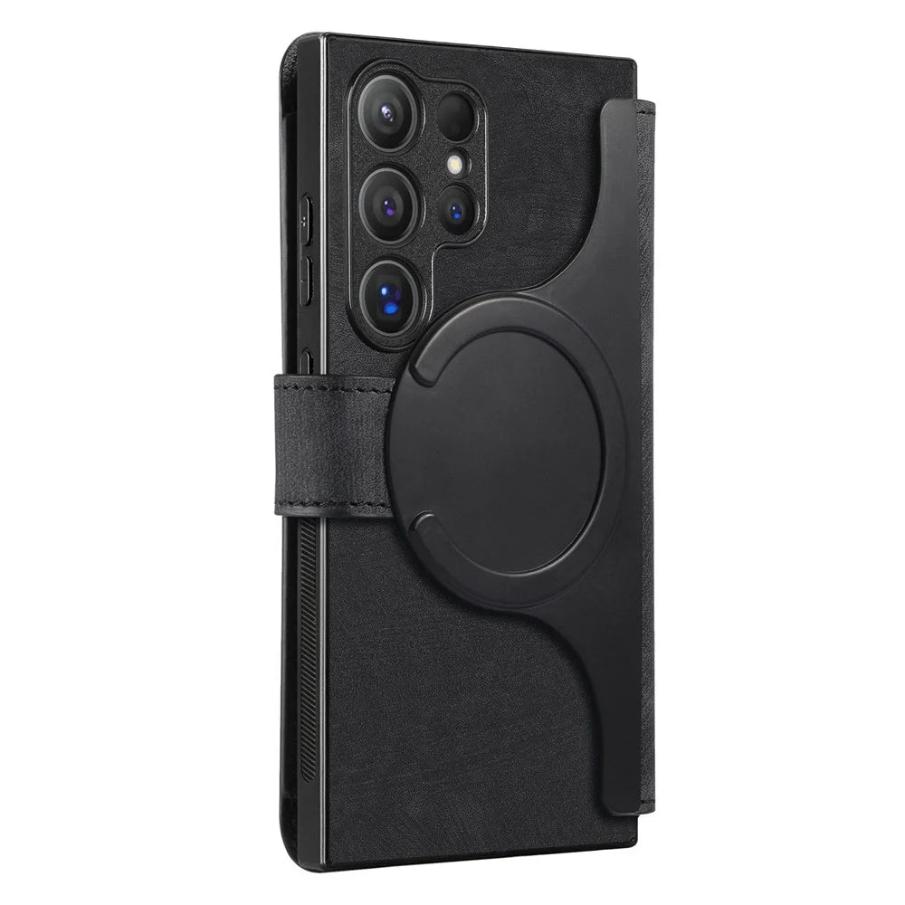 CASENEO For Samsung Galaxy S25 Ultra  MW-02 Detachable Magnetic Leather Wallet Phone Cover - Black - 3