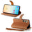 For Samsung Galaxy S25+ Case RFID Blocking Zipper Pocket Leather Wallet Phone Cover with Strap - Brown - 4