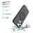 For iPhone 16 Pro Max Magnetic Case TPU+PC Phone Cover with Kickstand - Black - 4