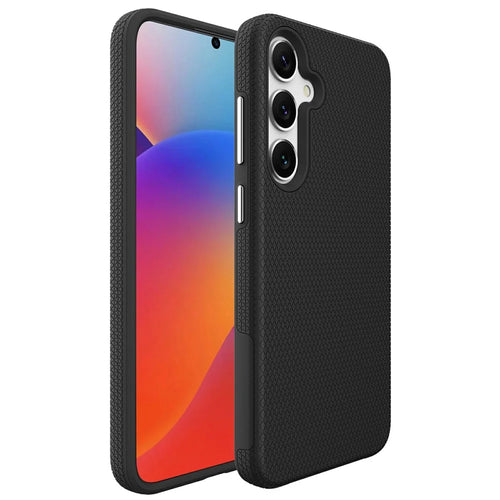 For Samsung Galaxy S25 Case TPU+PC Four Corner Anti-Drop Phone Cover - Black - 1