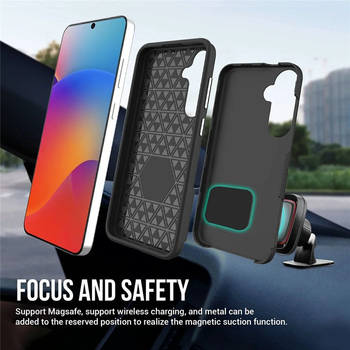 For Samsung Galaxy S25 Case TPU+PC Four Corner Anti-Drop Phone Cover - Black - 3