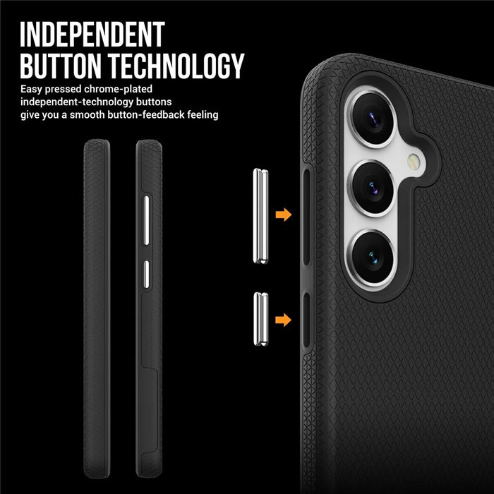 For Samsung Galaxy S25 Case TPU+PC Four Corner Anti-Drop Phone Cover - Black - 4