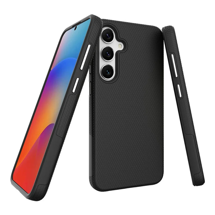For Samsung Galaxy S25 Case TPU+PC Four Corner Anti-Drop Phone Cover - Black - 7