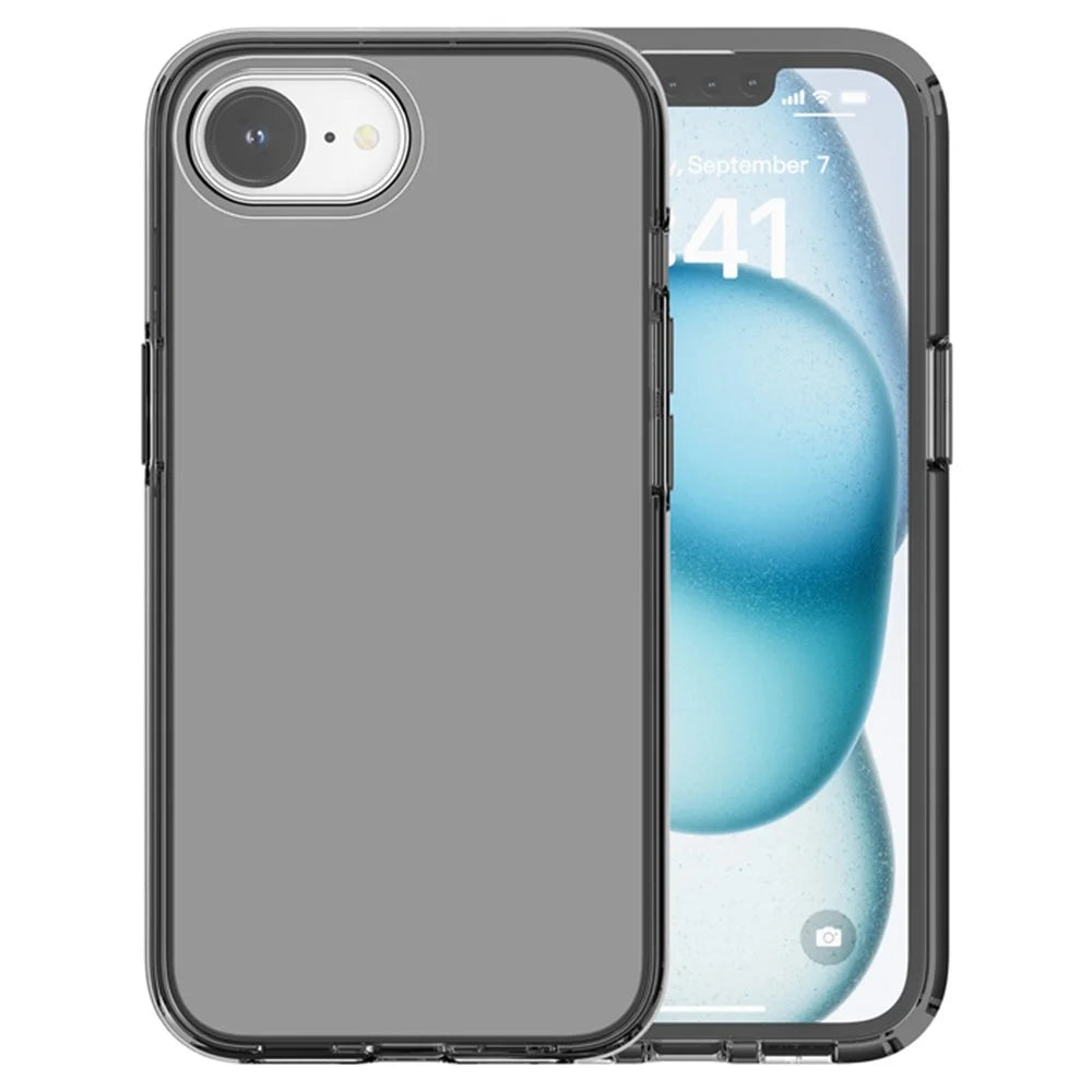 For iPhone 17e / 16e Case Thickened Shockproof TPU+PC Clear Back Cover - Transparent Grey - 2