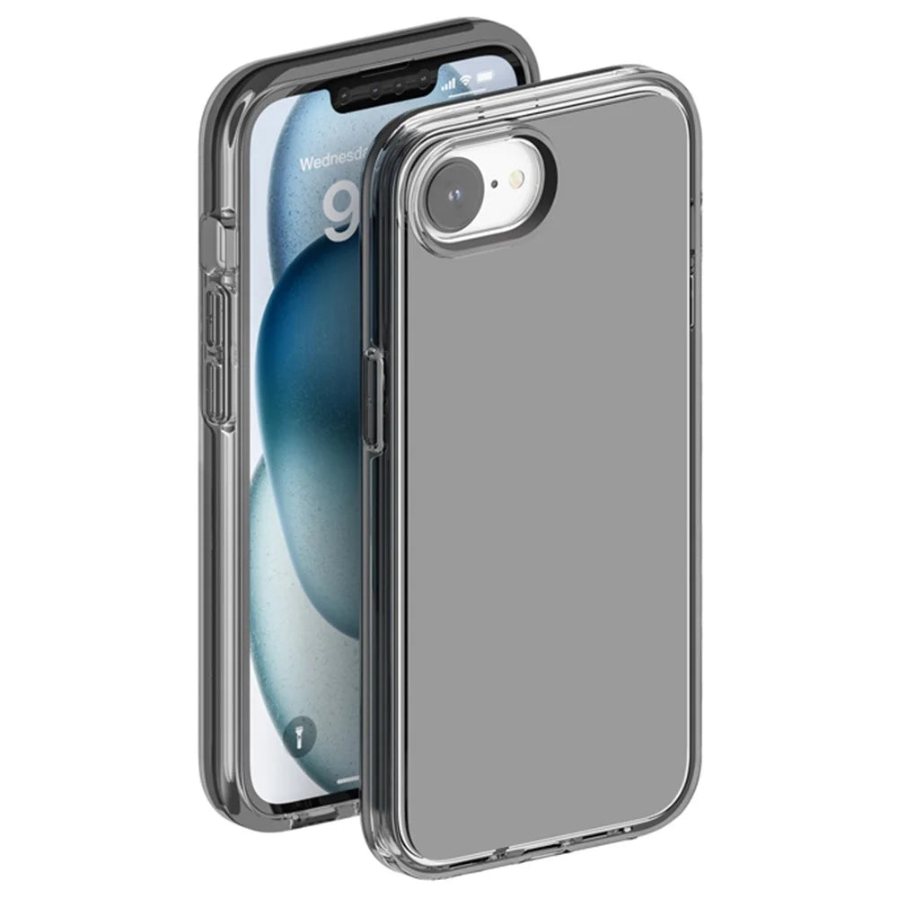 For iPhone 17e / 16e Case Thickened Shockproof TPU+PC Clear Back Cover - Transparent Grey - 4