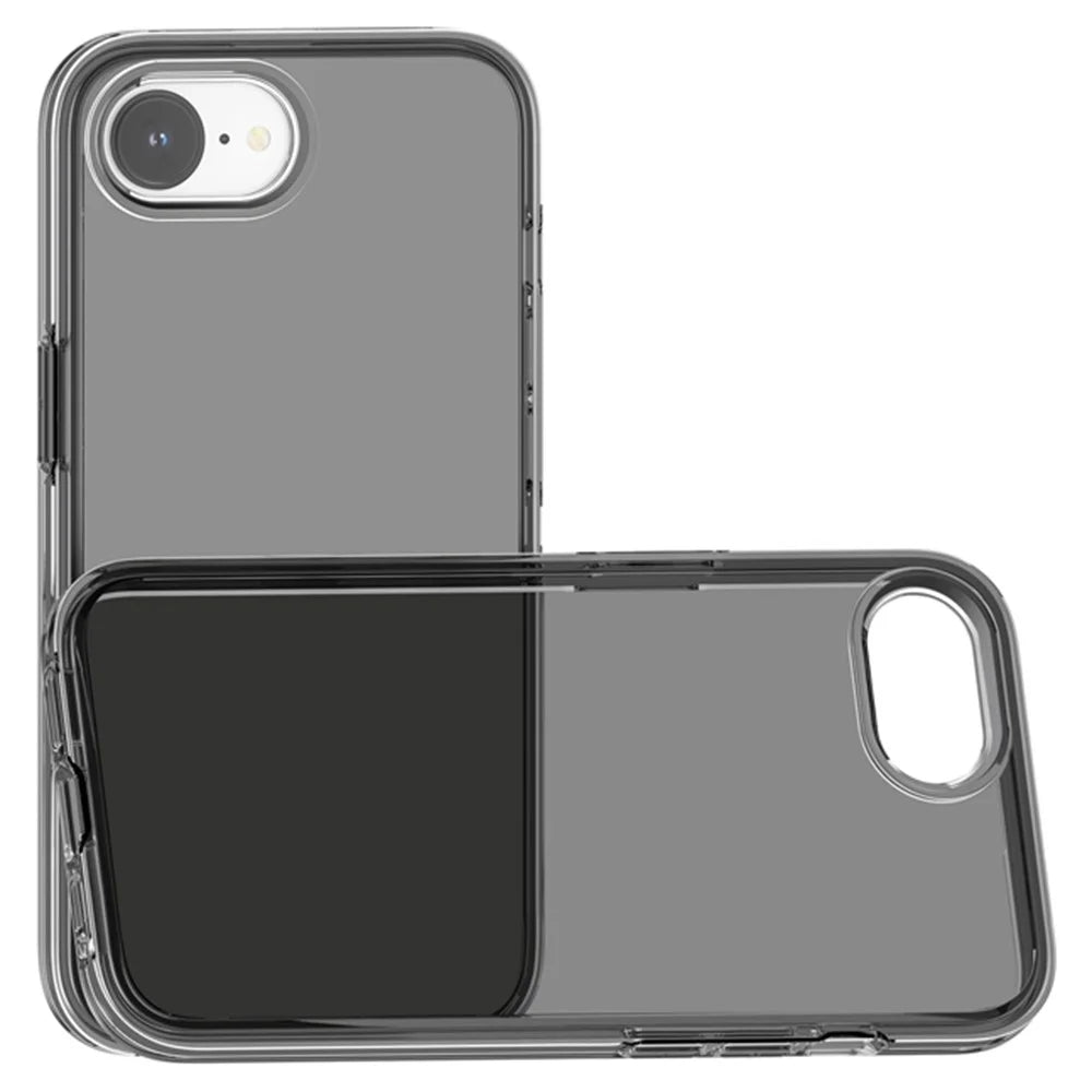 For iPhone 17e / 16e Case Thickened Shockproof TPU+PC Clear Back Cover - Transparent Grey - 5