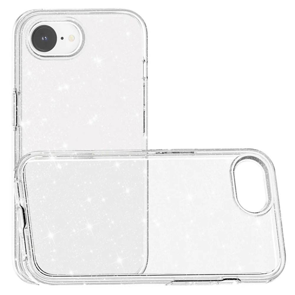 For iPhone 17e / 16e Case Thickened Shockproof TPU + PC Glitter Back Cover - White - 5