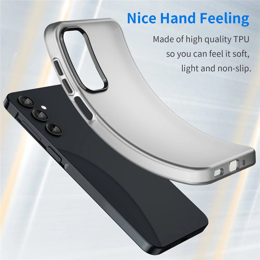 For Samsung Galaxy A16 5G  /  A16 4G Case TPU + PC Phone Back Cover Matte Translucent Design - Black - 2