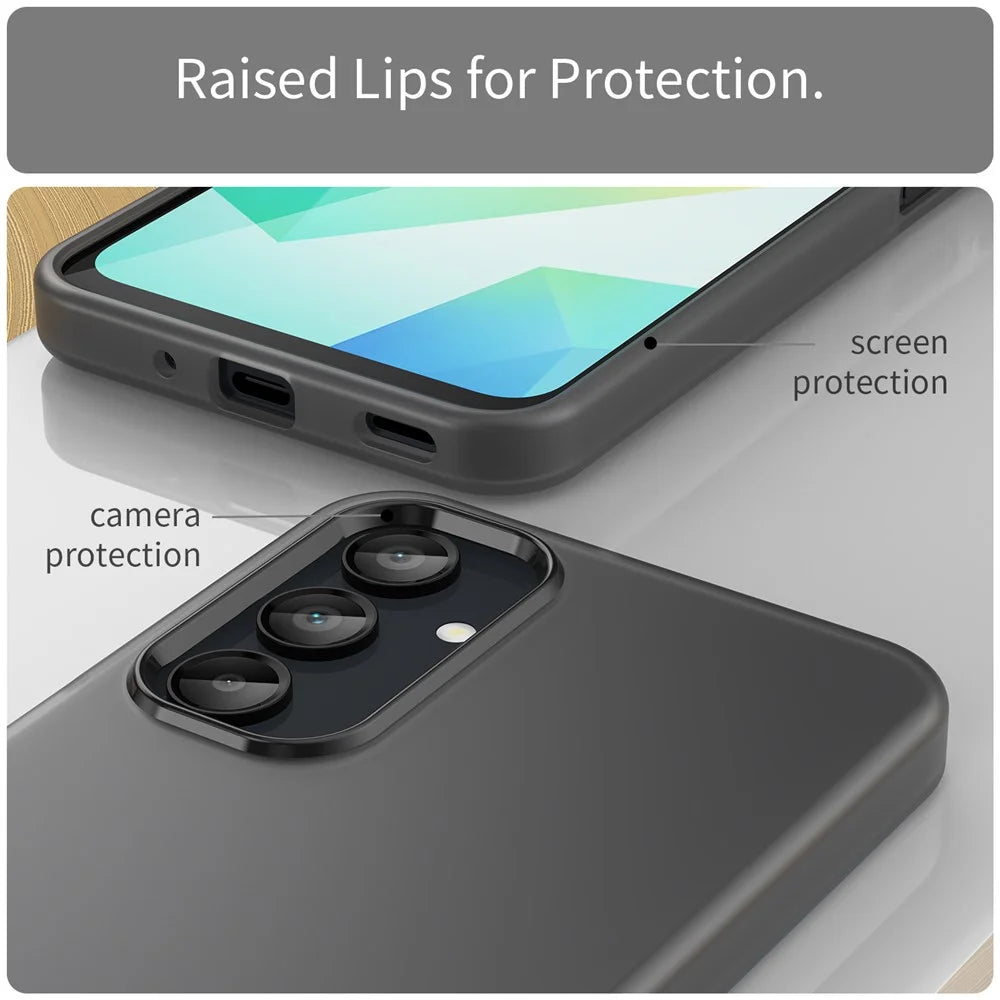 For Samsung Galaxy A16 5G  /  A16 4G Case TPU + PC Phone Back Cover Matte Translucent Design - Black - 4