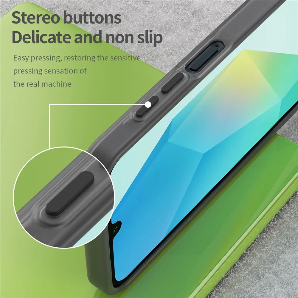 For Samsung Galaxy A16 5G  /  A16 4G Case TPU + PC Phone Back Cover Matte Translucent Design - Black - 6