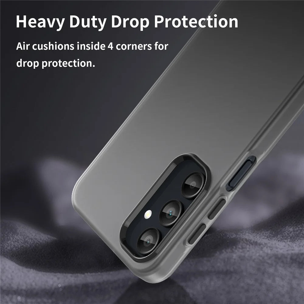For Samsung Galaxy A16 5G  /  A16 4G Case TPU + PC Phone Back Cover Matte Translucent Design - Black - 7