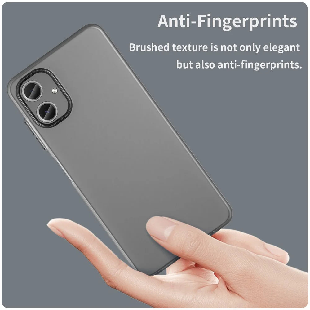 For Samsung Galaxy A06 4G Case TPU + PC Phone Back Cover Matte Translucent Design - Black - 3