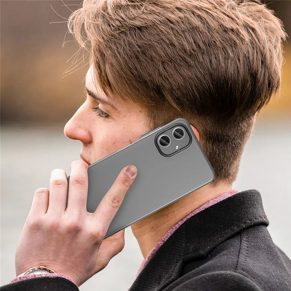 For Samsung Galaxy A06 4G Case TPU + PC Phone Back Cover Matte Translucent Design - Black - 5