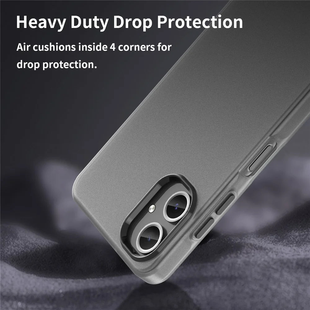 For Samsung Galaxy A06 4G Case TPU + PC Phone Back Cover Matte Translucent Design - Black - 7