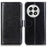 For OnePlus 13 Case Crazy Horse Texture PU Leather Phone Stand Cover - Black - 1