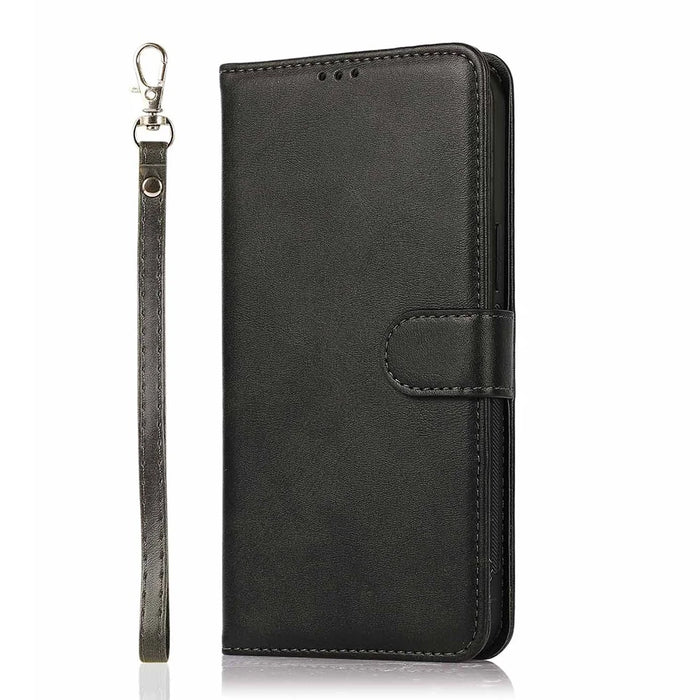 For iPhone 16 Pro Max Case Magnetic Detachable 2-in-1 Wallet Stand PU Leather Phone Cover - Black - 7