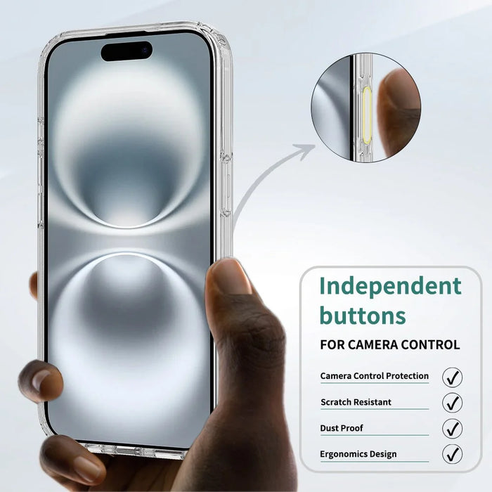 For iPhone 16 Case Compatible with MagSafe TPU + Acrylic Phone Cover with Camera Control Button - 2