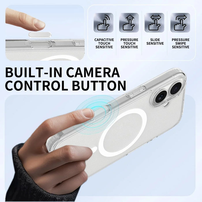 For iPhone 16 Case Compatible with MagSafe TPU + Acrylic Phone Cover with Camera Control Button - 4