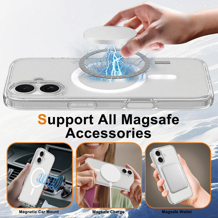For iPhone 16 Case Compatible with MagSafe TPU + Acrylic Phone Cover with Camera Control Button - 5