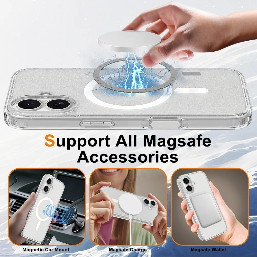 For iPhone 16 Plus Case Compatible with MagSafe TPU + Acrylic Phone Cover with Camera Control Button - 5