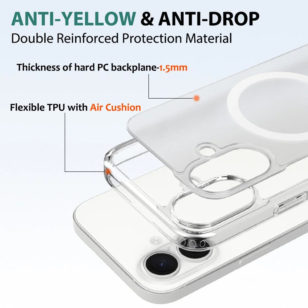 For iPhone 16 Plus Case Compatible with MagSafe TPU + Acrylic Phone Cover with Camera Control Button - 6