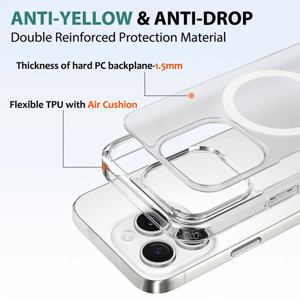 For iPhone 16 Pro Max Case Compatible with MagSafe TPU + Acrylic Phone Cover with Camera Control Button - 6
