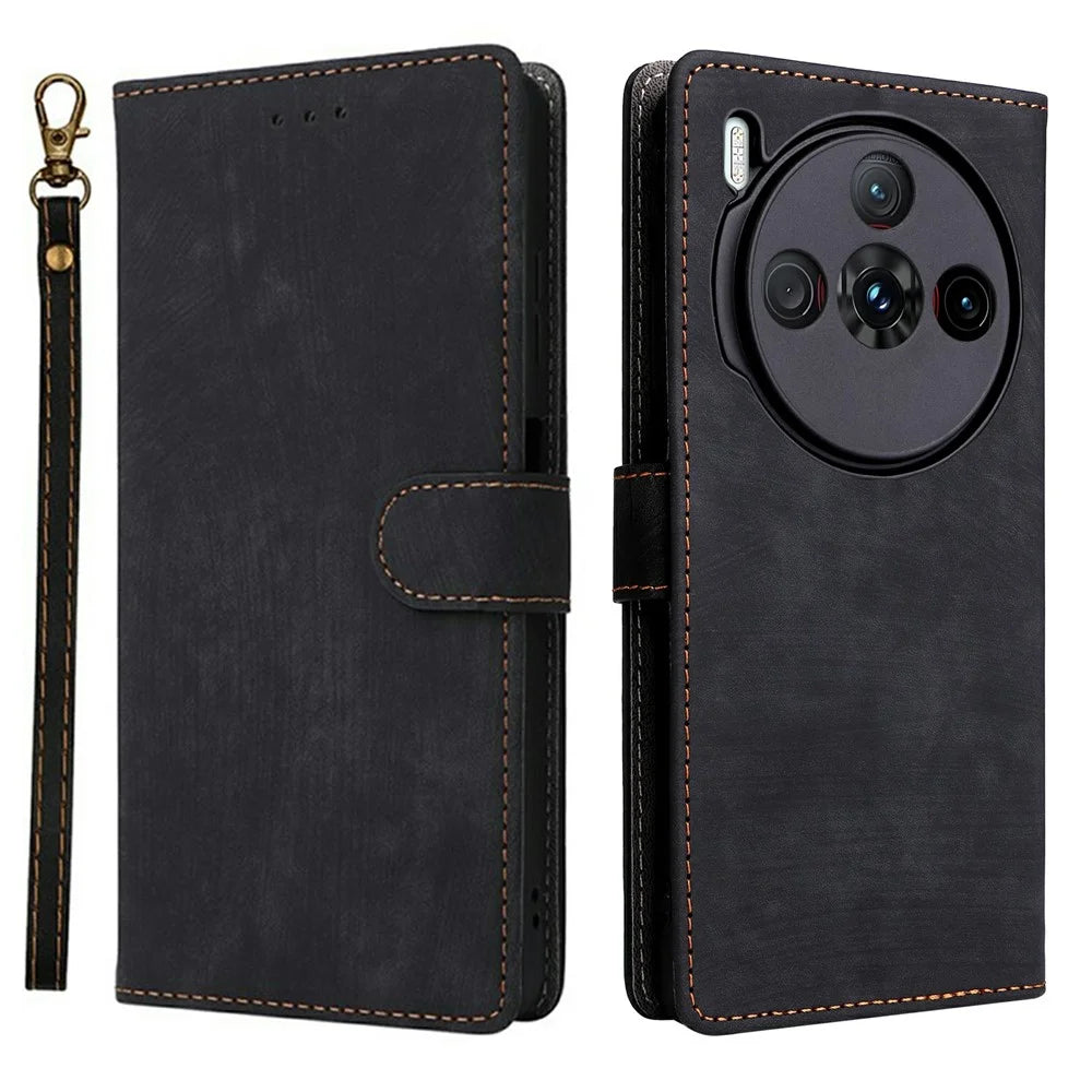 For ZTE nubia Z60S Pro 5G Wallet Case RFID Blocking PU Leather Cover Stand View - Black - 1