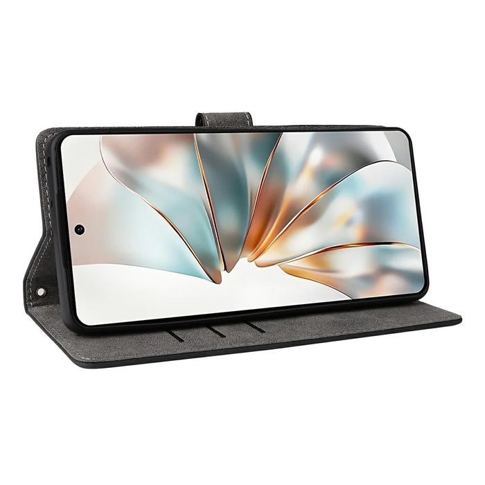 For ZTE nubia Z60S Pro 5G Wallet Case RFID Blocking PU Leather Cover Stand View - Black - 4