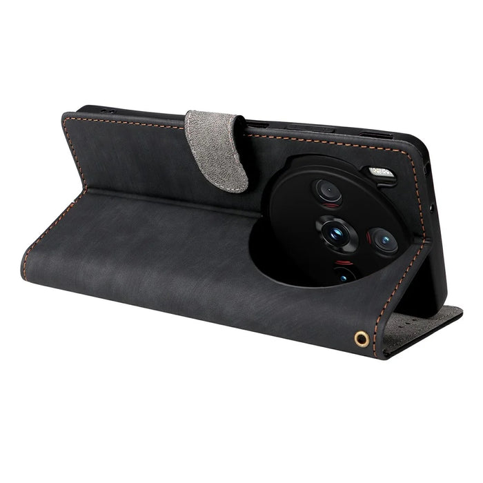 For ZTE nubia Z60S Pro 5G Wallet Case RFID Blocking PU Leather Cover Stand View - Black - 5