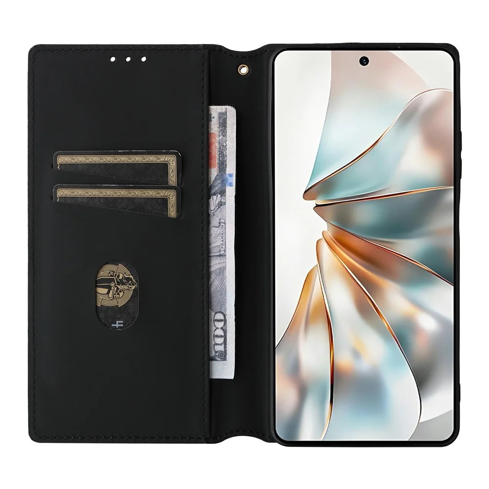 For ZTE nubia Z60S Pro 5G Wallet Case Rhombus Imprinted Leather Phone Cover - Silver - 2