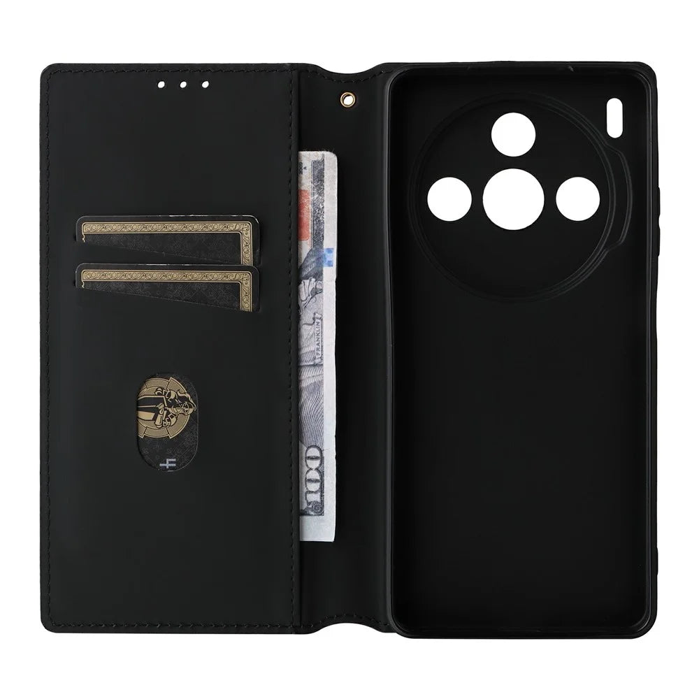 For ZTE nubia Z60S Pro 5G Wallet Case Rhombus Imprinted Leather Phone Cover - Silver - 3